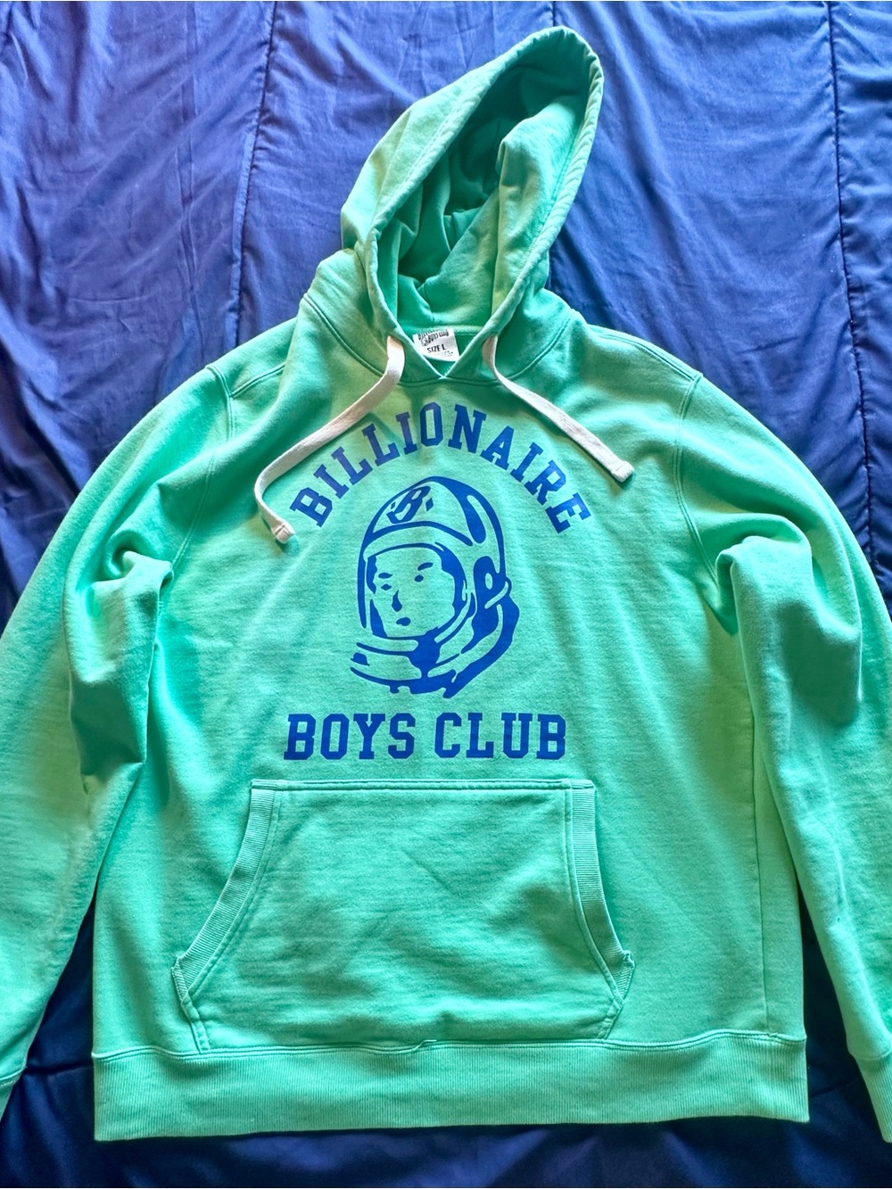 Billionaire Boys Club Mint Green Hoodie with Blue Logo